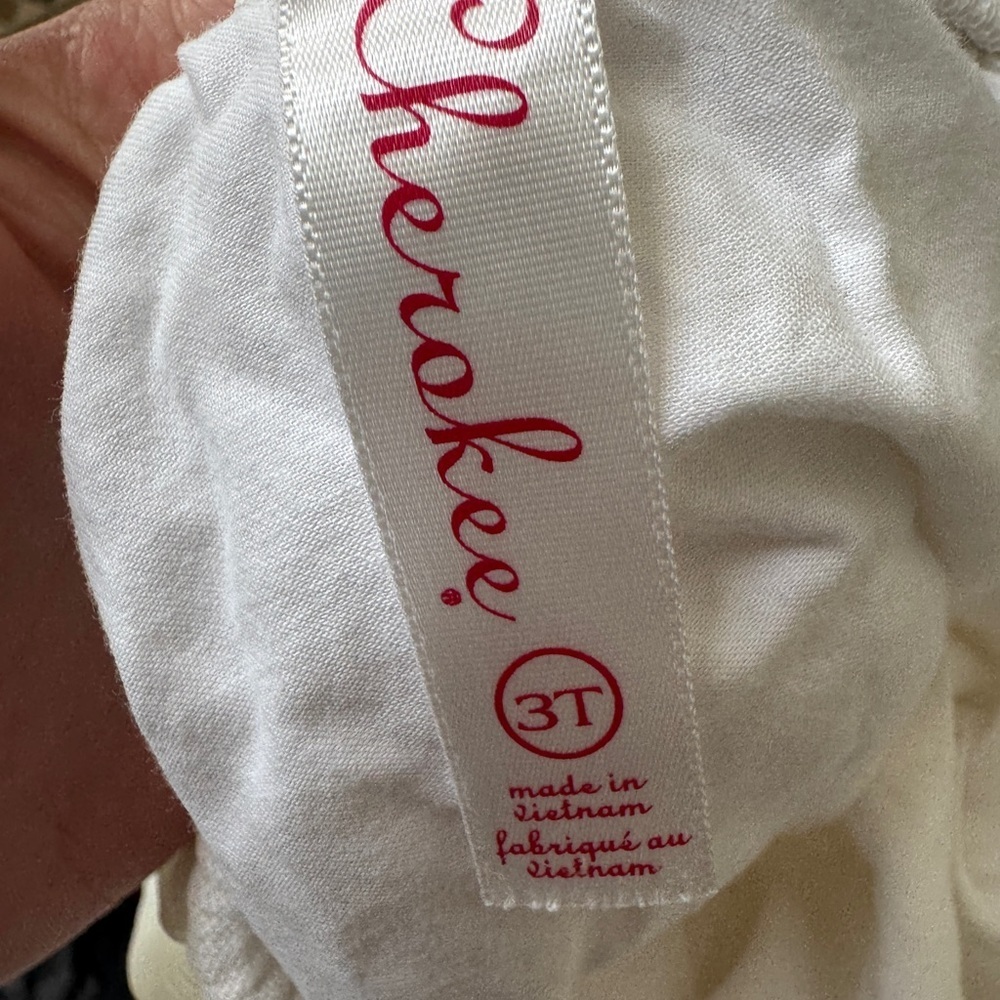 Cherokee 3T Girls Cream & Gold Trim Bubble Chiffon Formal Skirt - Picture 5 of 5